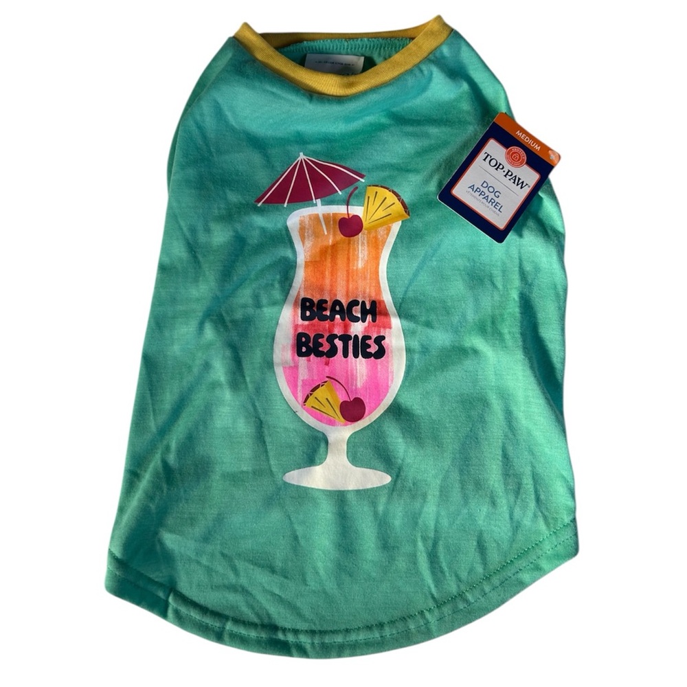 NEW Top Paw Beach Besties dog tee M